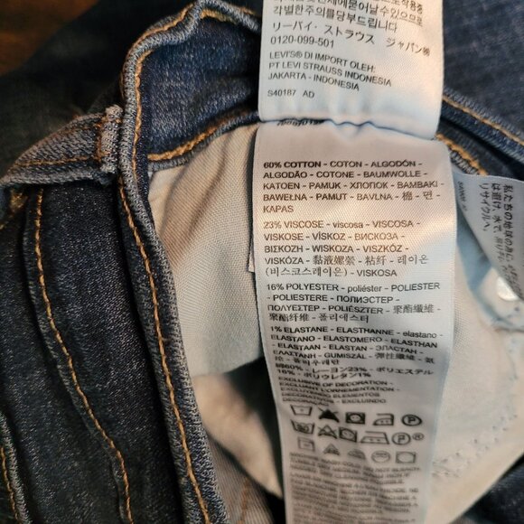Levi's Jeans Size 31 Boyfriend Mid Rise Medium Dark Wash Stretch Denim - Picture 4 of 11